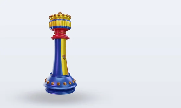 King Chess Moldova Flag Rendering Left View — стокове фото