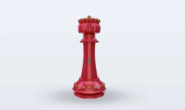 King Chess Morocco Flag Render Front View — стокове фото