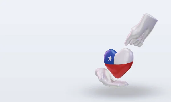Третий День Благотворительности Флаг Чили Правым Видом Лицензионные Стоковые Изображения