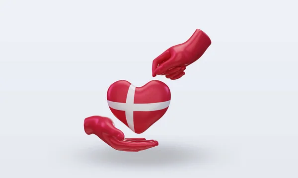 Третий День Благотворительности Флаг Дании Видом Спереди Стоковая Картинка