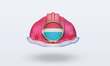 3d engineer Luxembourg flag rendering front view