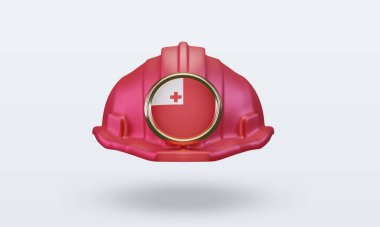 3d mühendis Tonga bayrağı ön görünüm oluşturma