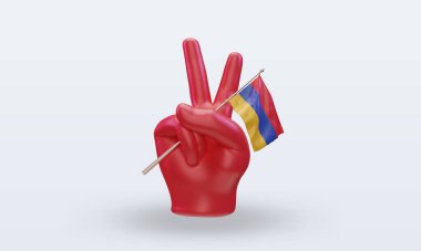 3D Barış Günü Ermenistan bayrağı cephe görüşü veriyor