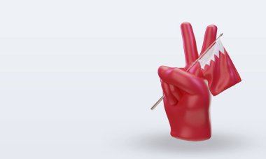 3d Barış Günü Bahreyn bayrağı doğru görünüm veriyor