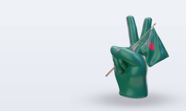 3d Barış Günü Bangladeş bayrağı sağa bakıyor