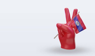 3d Barış Günü Doğru görünümü gösteren bayrağı Belize