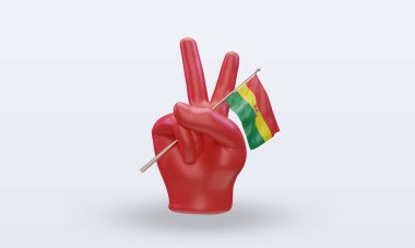 3d Barış Günü Bolivya bayrağı ön görünüm oluşturma