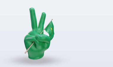 3D Barış Günü Brezilya bayrağı sol görüşü yansıtıyor