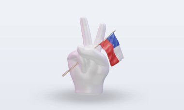 3d peace day Chile flag rendering front view
