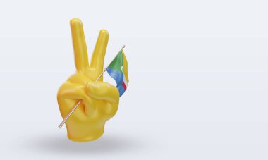 Komoros, barış günü, Comoros, Comoros 3d, Comoros tasarımı, Comoros izole, Comoros illüstrasyonu, Comoros illüstrasyonu, Comoros kutlamaları, jest, iletişim, parmak gösterisi, insan savaşı, çatışma, zafer, bayrak, ulus