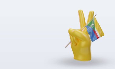 3D Barış Günü Komoros bayrağı sağ görüşü yansıtıyor