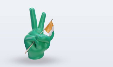 3d barış günü Cote dIvoire bayrağı sol görünümü yansıtıyor