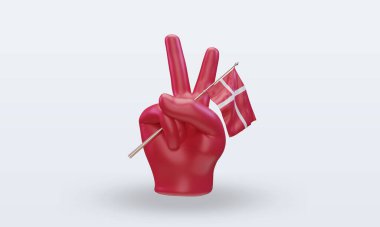 3d Barış Günü Danimarka bayrağı ön görünüm sunuyor