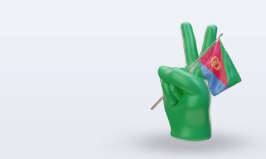 3D Barış Günü Eritre bayrağı sağa bakıyor