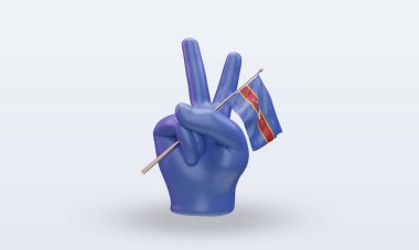 3D Barış Günü Eswatini bayrağı cephe görüntüsü veriyor