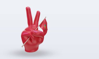 3D Barış Günü Grenada bayrağı sol görüşü yansıtıyor