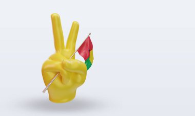 3D Barış Günü Gine bayrağı sol görüşü yansıtıyor