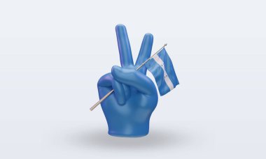 3D Barış Günü Honduras bayrağı ön görünüm sunuyor