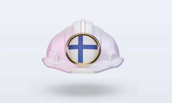 Engineer Finland Flag Rendering Front View — Zdjęcie stockowe