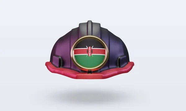 Ingegnere Kenya Bandiera Rendering Vista Frontale — Foto Stock