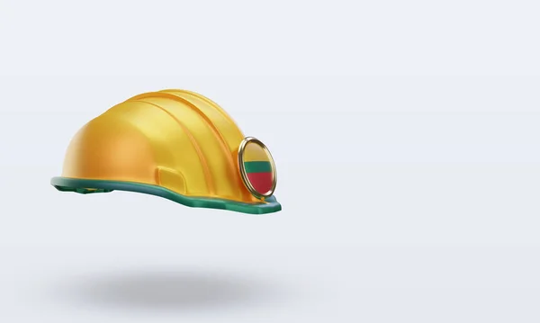 Engineer Lithuania Flag Rendering Left View — Stockfoto