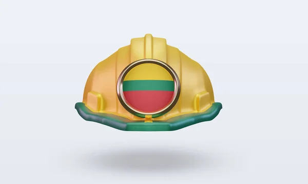 Engineer Lithuania Flag Rendering Front View — Stockfoto