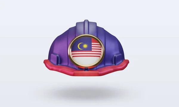 Engineer Malaysia Flag Rendering Front View — Stock Photo, Image
