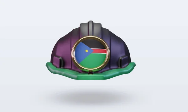 Engineer South Sudan Flag Rendering Front View — Stockfoto