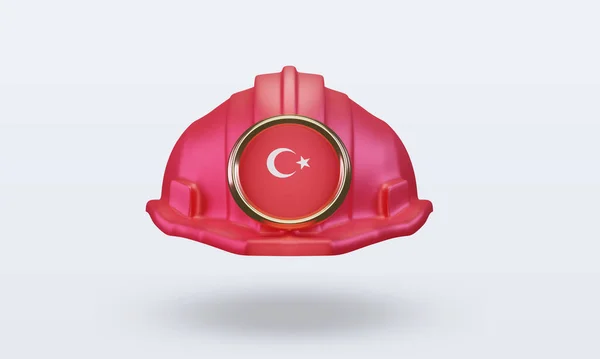 Engineering Turkey Flag Rendering Front View — стокове фото