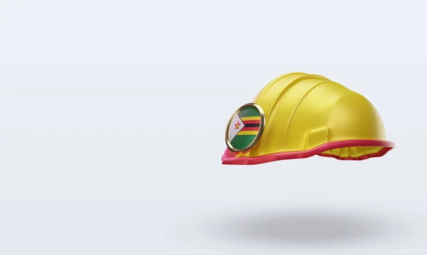 Engineer Zimbabwe Flag Rendering Right View — Stockfoto