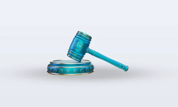 3d justice Kazakhstan flag rendering front view