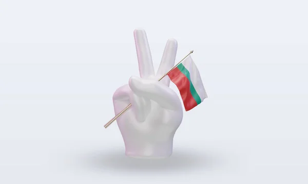 Peace Day Bulgaria Flag Rendering Front View — Stock Photo, Image