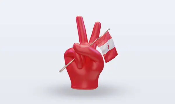 Dzień Pokoju Kanada Flaga Renderowania Widok Przodu — Zdjęcie stockowe