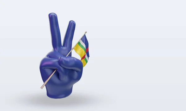 Dzień Pokoju Republika Środkowoafrykańska Flaga Renderowania Lewo Widok — Zdjęcie stockowe