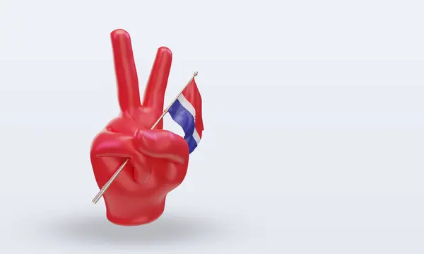 Peace Day Croatia Flag Rendering Left View — 图库照片