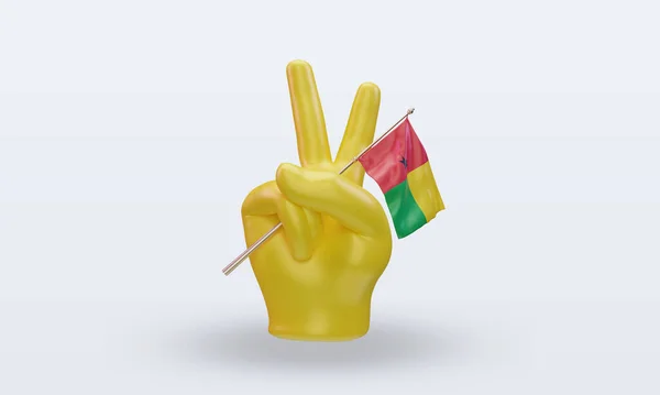 Peace Day Guinea Flag Rendering Front View — 图库照片