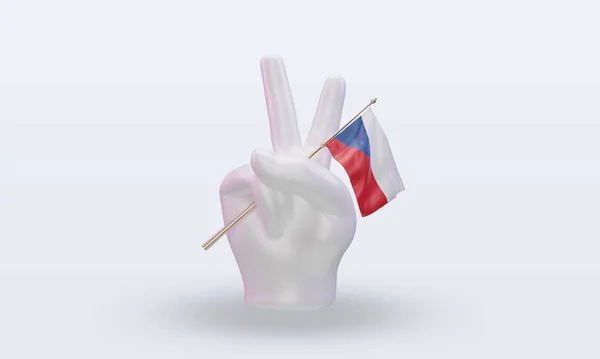 Peace Day Czech Republic Flag Rendering Front View Stock Fotó