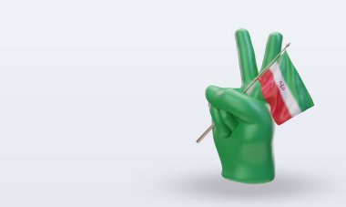 3D Barış Günü İran bayrağı doğru görünüm veriyor
