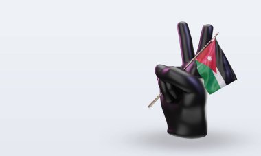 3D Barış Günü Ürdün bayrağı sağ görüşü yansıtıyor