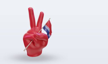 3d Barış Günü Kiribati bayrağı sol görüşü yansıtıyor