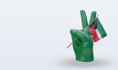 3D Barış Günü Kuveyt bayrağı sağ görüşü yansıtıyor