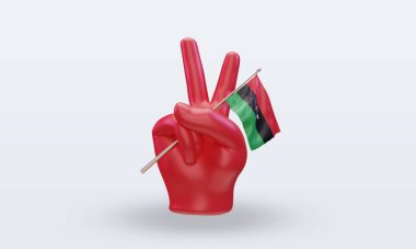 3D Barış Günü Libya bayrağı cephe görüşü veriyor