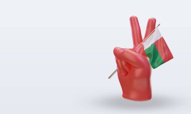 3D Barış Günü Madagaskar bayrağı sağa bakıyor