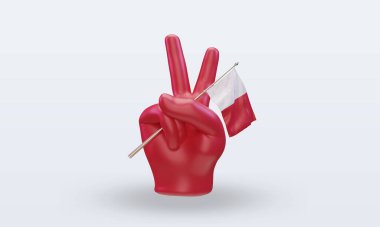 3D Barış Günü Malta bayrağı ön görünümü yansıtıyor