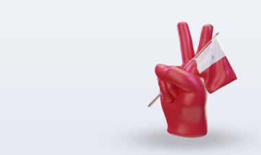 3D Barış Günü Malta bayrağı sağ görüşü yansıtıyor