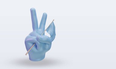 3D Barış Günü Mikronezya bayrağı sol görüşü yansıtıyor