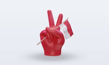 3D Barış Günü Monako bayrağı cephe görüntüsü veriyor