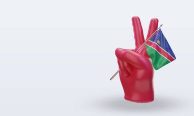 3D Barış Günü Namibya bayrağı doğru görünüm veriyor