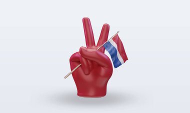 3D Barış Günü Hollanda bayrağı cephe görüşü veriyor