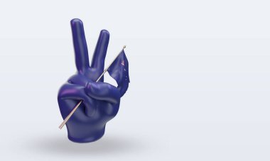 3D Barış Günü Yeni Zelanda bayrağı sol görüşü yansıtıyor